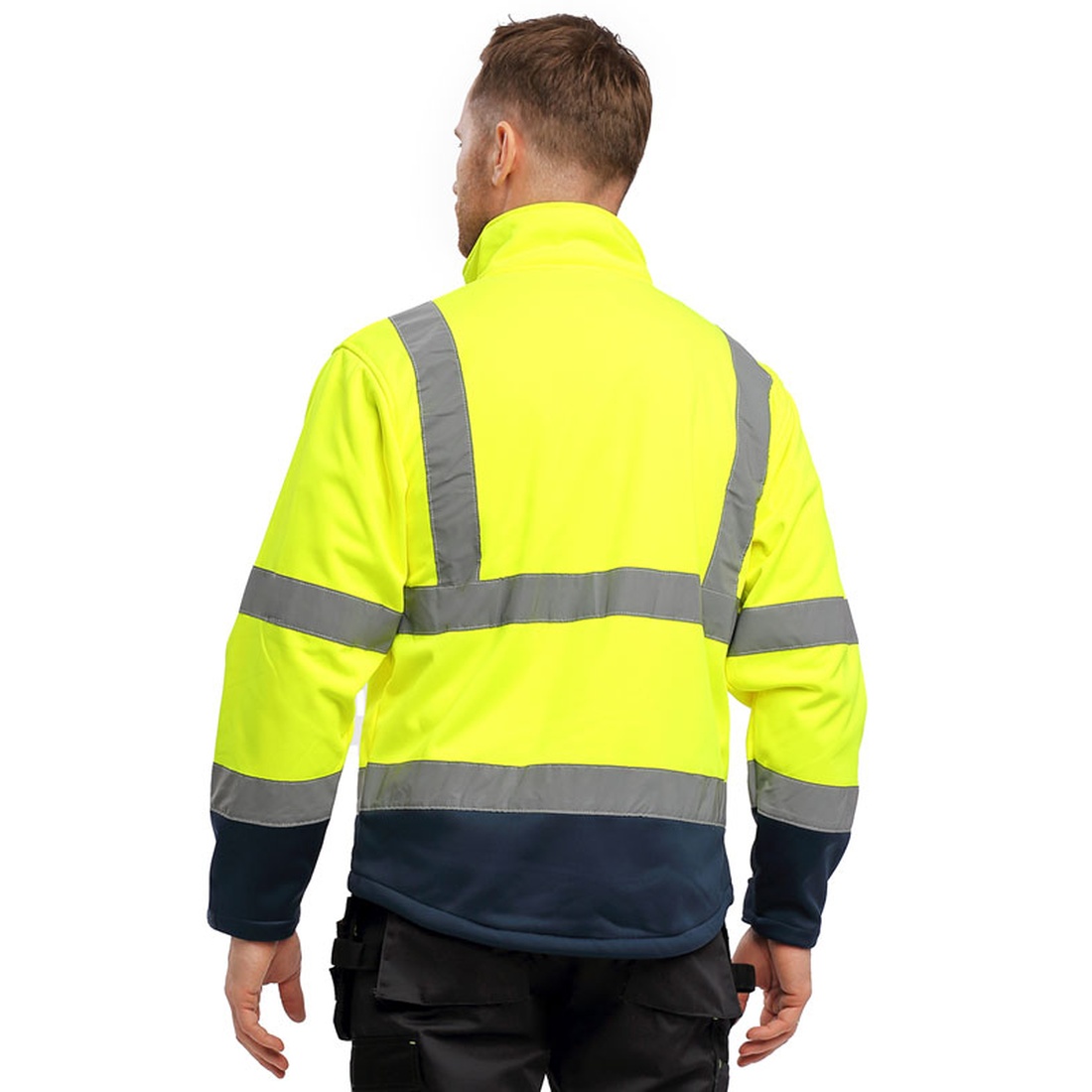 Izrasa™ SM-02 Softshell Kumaş Yüksek Görünüm Reflektörlü Kolları Çıkmalı Sarı Mont
